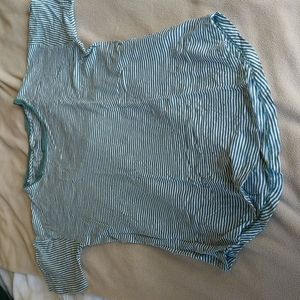 Madewell green white t-shirt